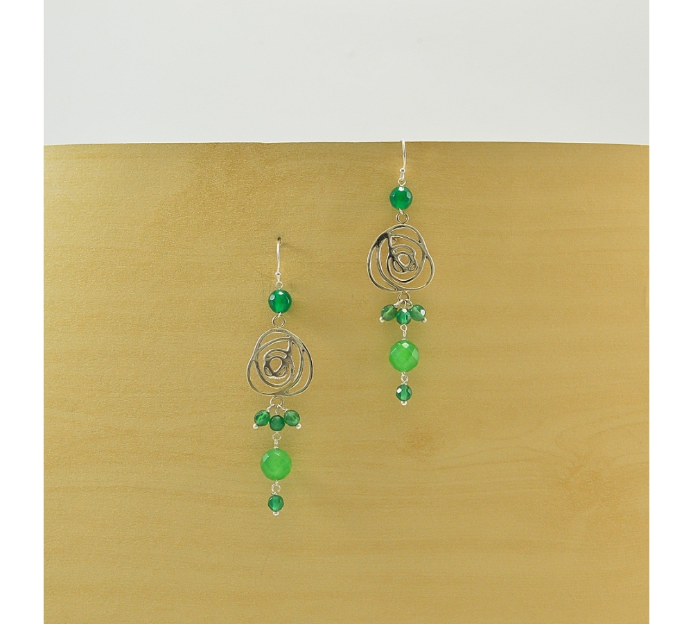 JE305 Green Agate Earring
