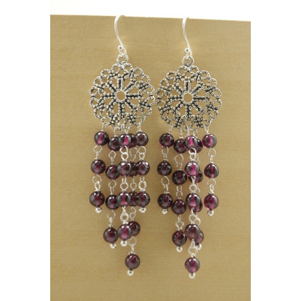JE121 Garnet Earring