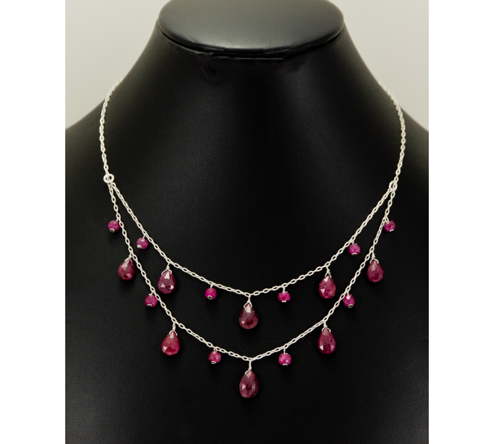 JNSU1257 Dyed Ruby Necklace