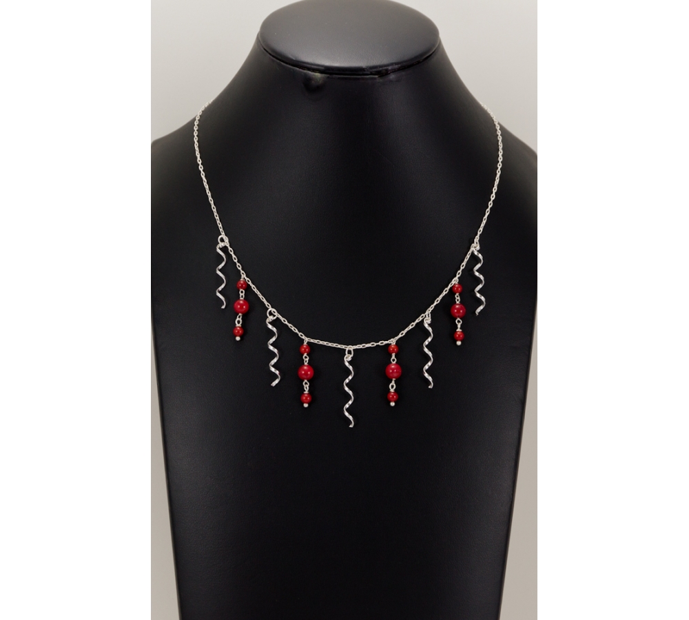 JNSU1261 Red Agate Necklace