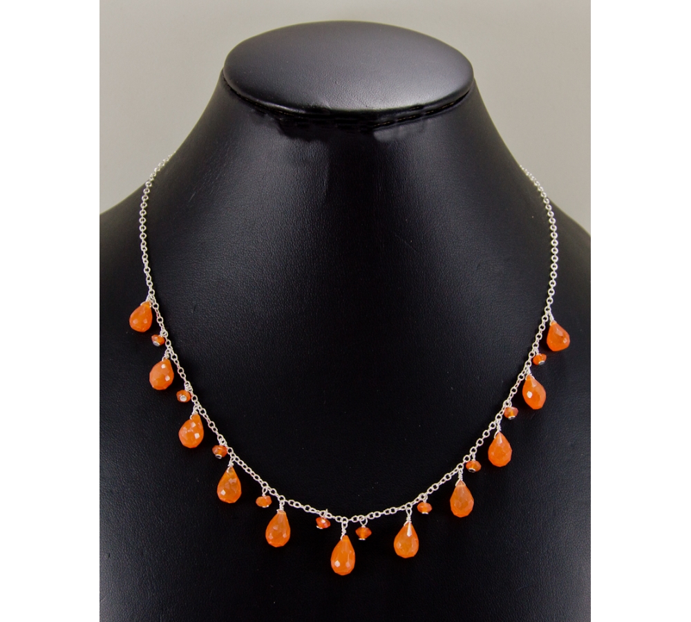 JNSU1271 Orange Agate Necklace