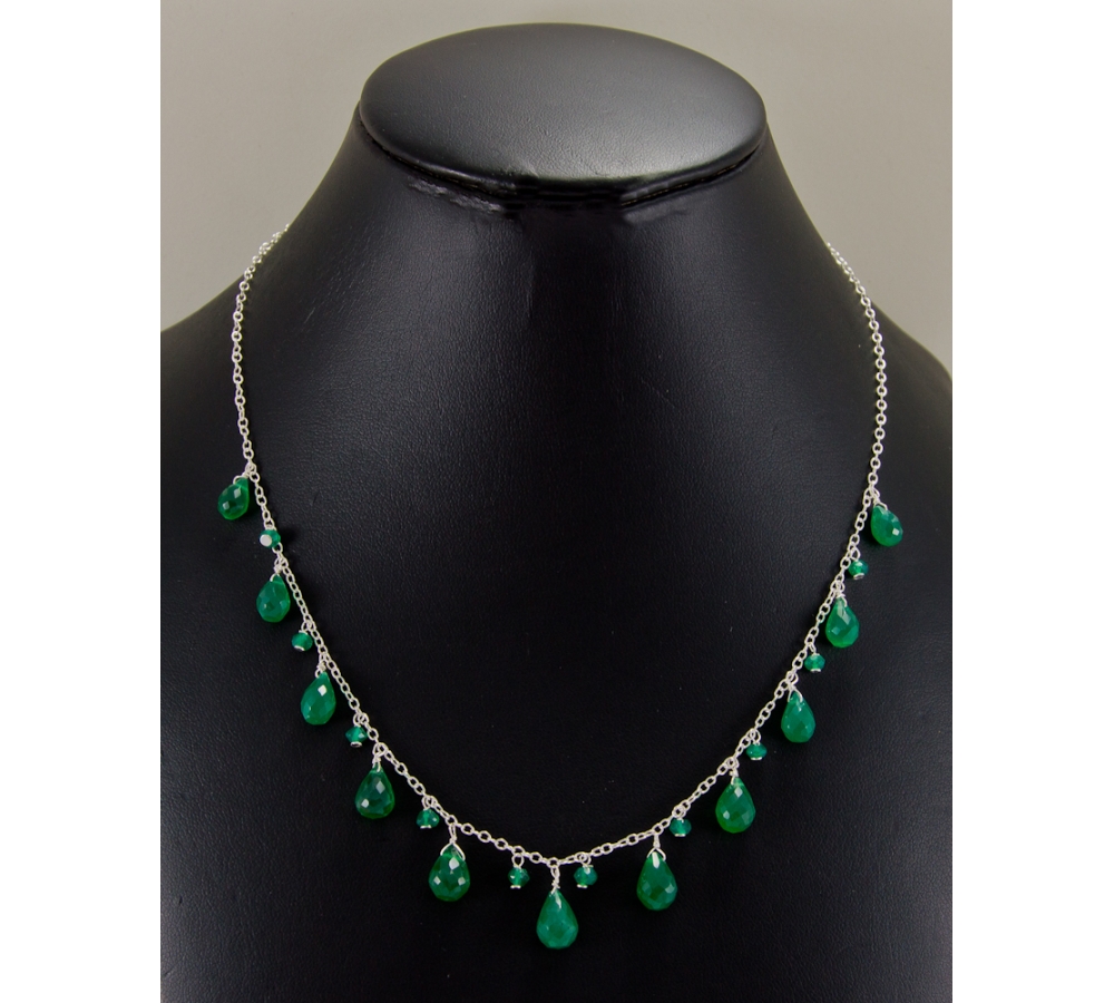 JNSU1273 Green Agate Necklace
