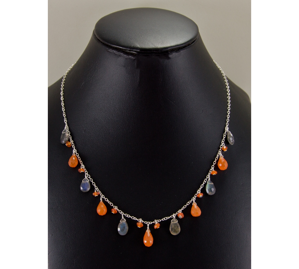 JNSU1274 Orange Agate Necklace
