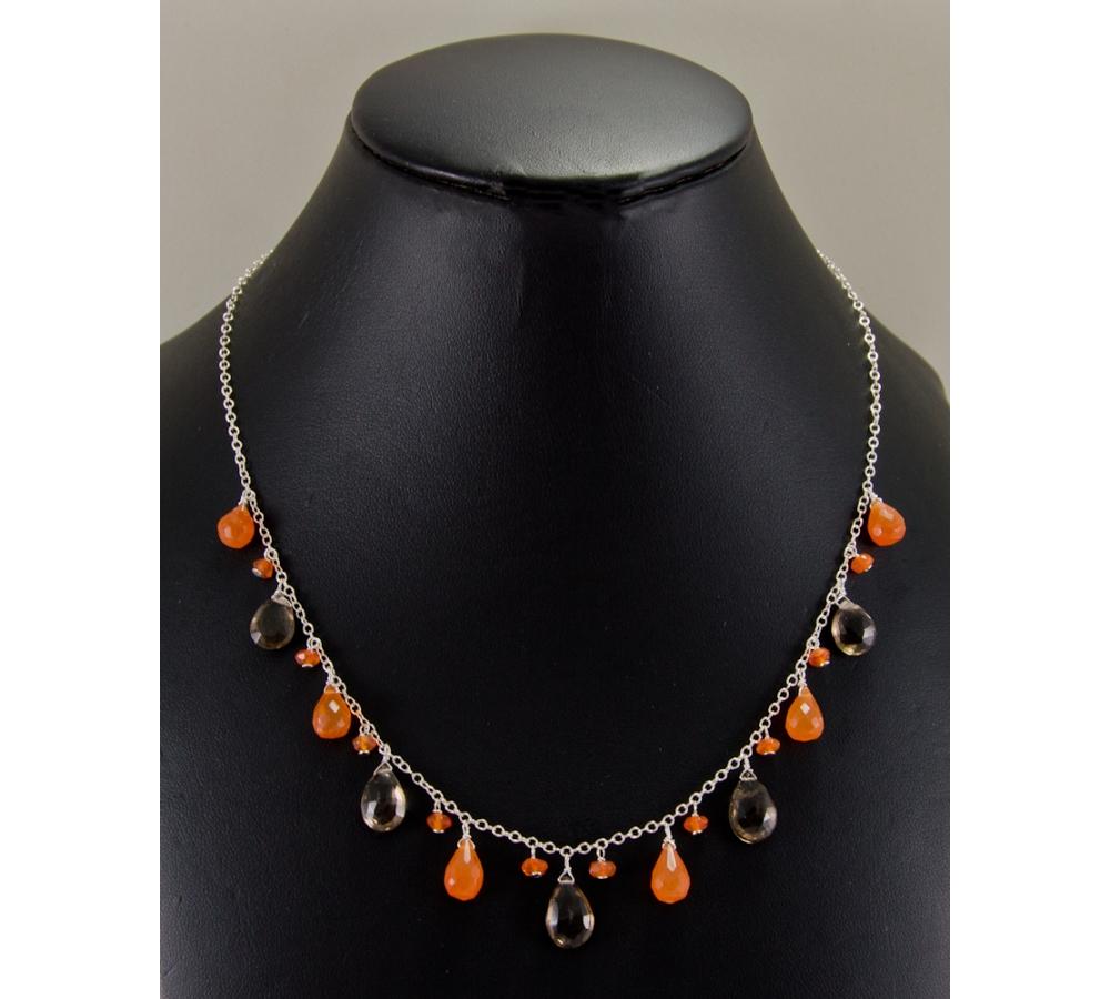 JNSU1276 Orange Agate Necklace