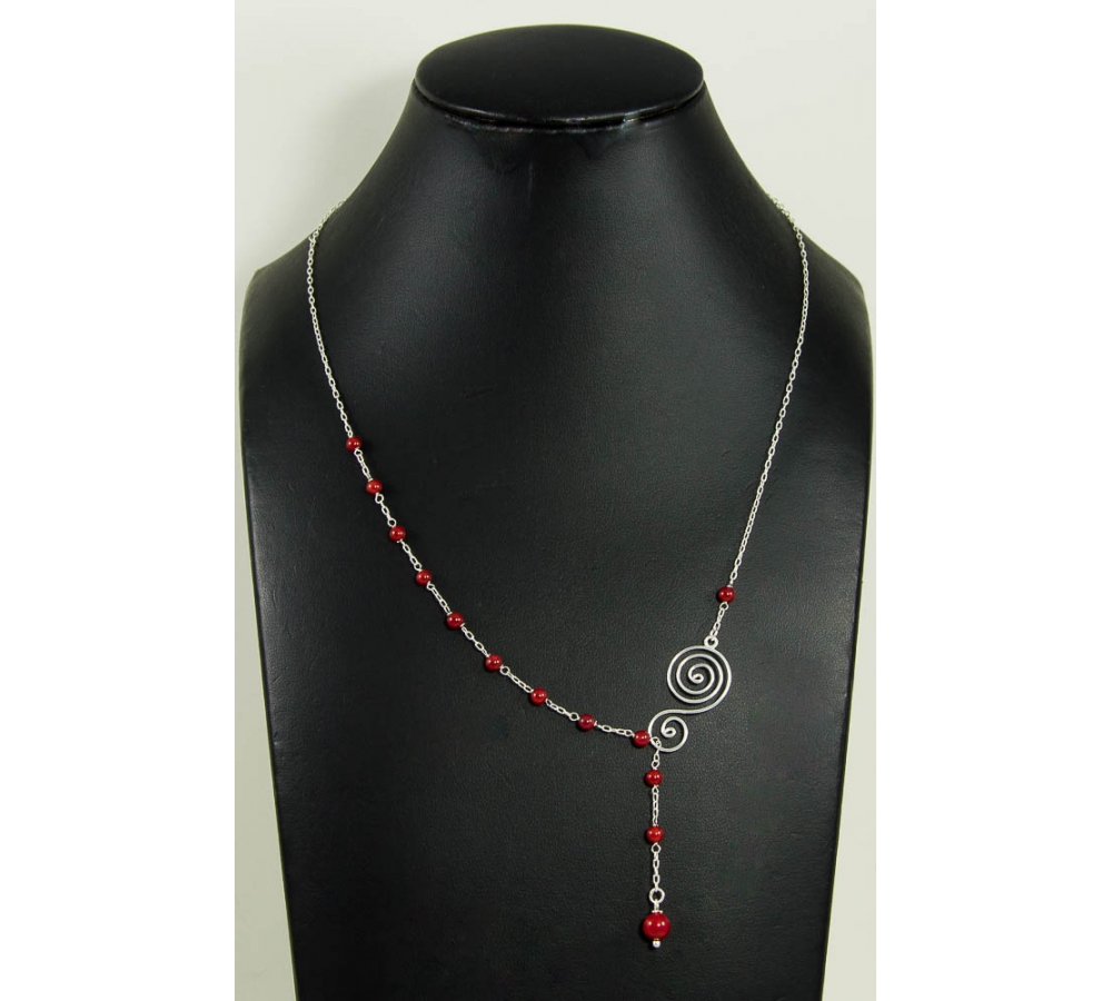 JNSU1280 Red Agate Necklace