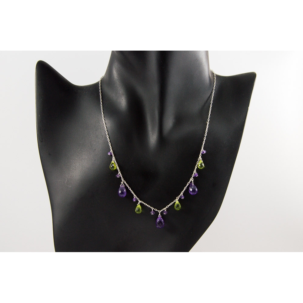 JNSU1291 Amethyst and Peridot Necklace