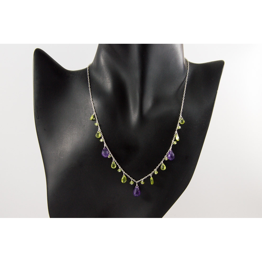 JNSU1292 Amethyst and Peridot Necklace