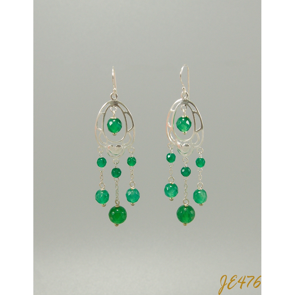 JE476 Green Agate Earring