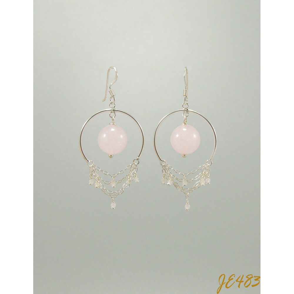 JE483 Rose Quartz Earring