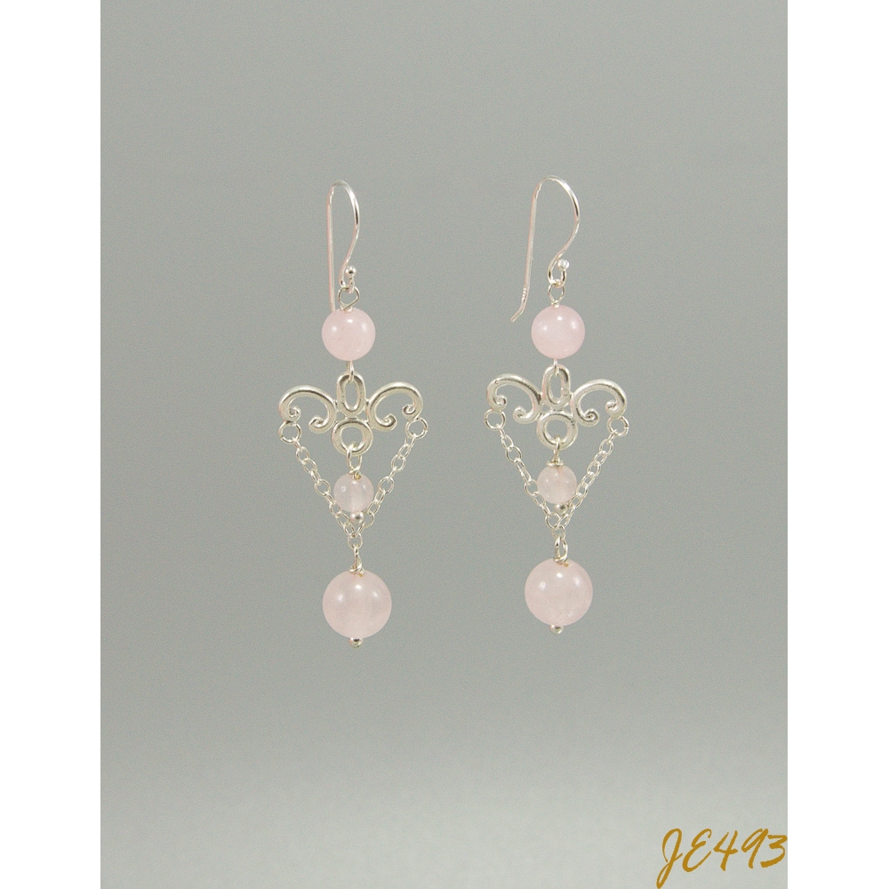 JE493 Rose Quartz Earring