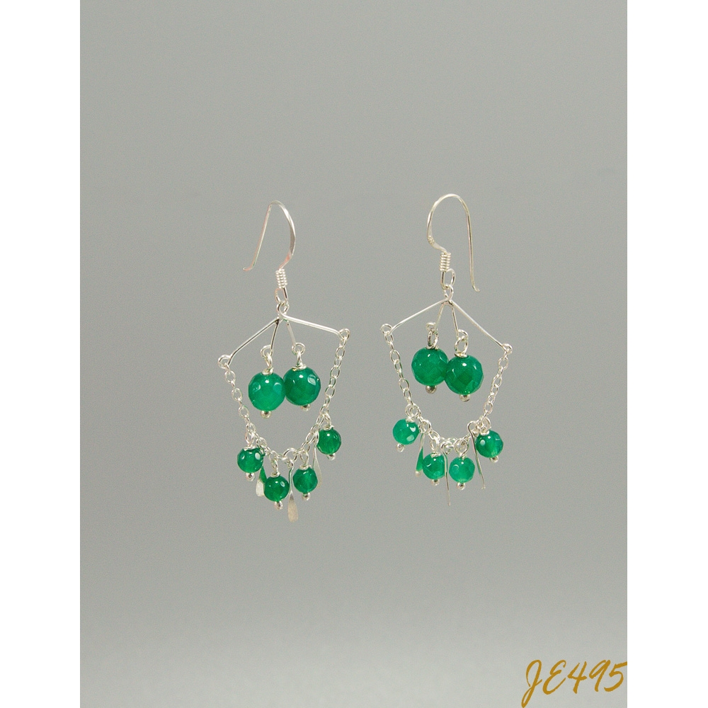 JE495 Green Agate Earring