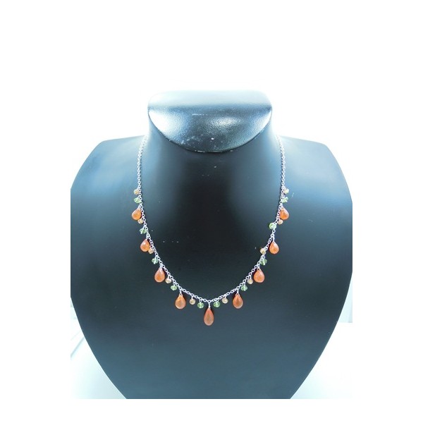 JN623 Orange Agate Necklace