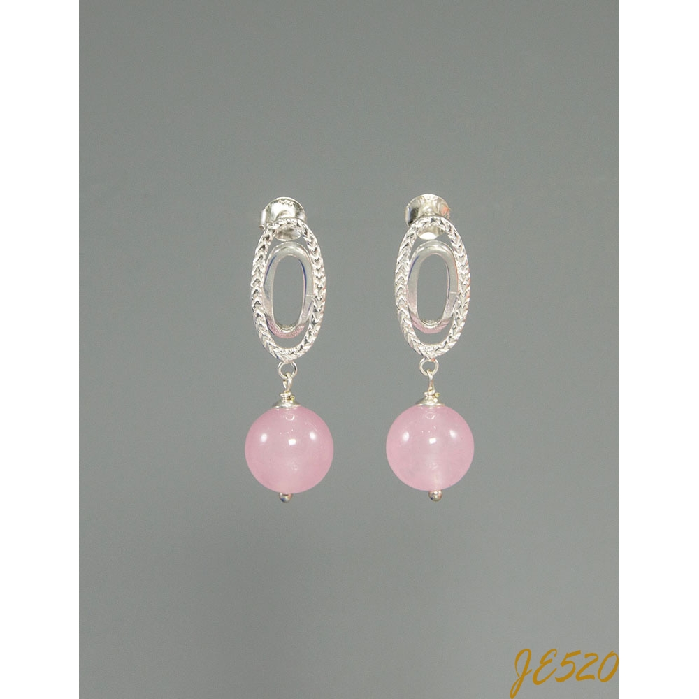 JE520 Rose Quartz Earrings