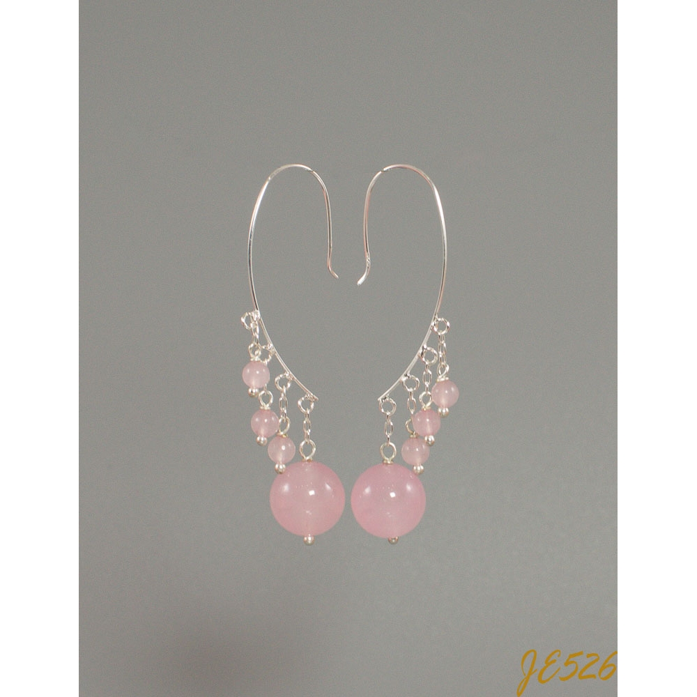 JE526 Rose Quartz Earrings