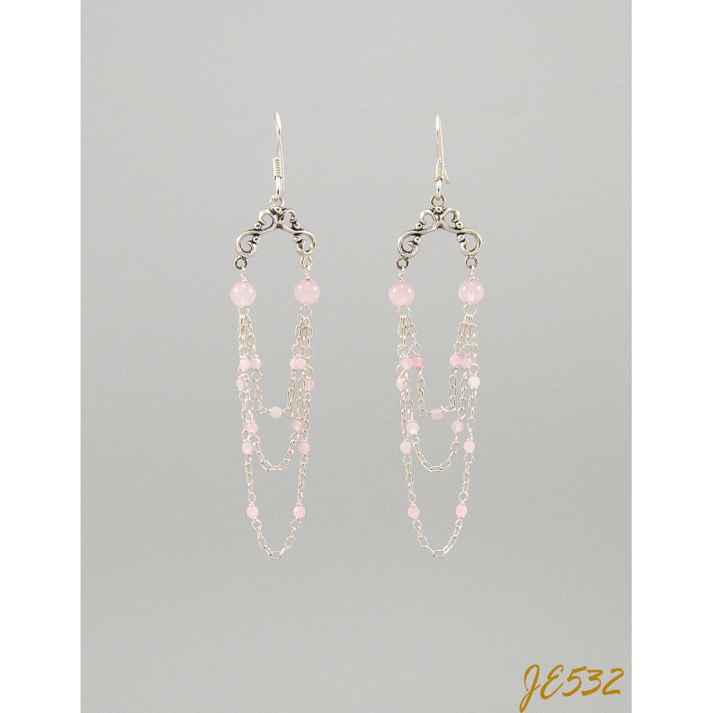 JE532 Rose Quartz Earrings
