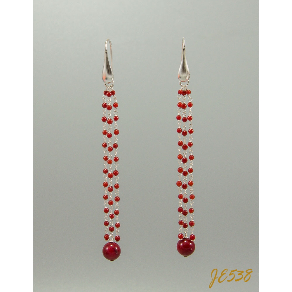 JE538 Red Agate Earrings
