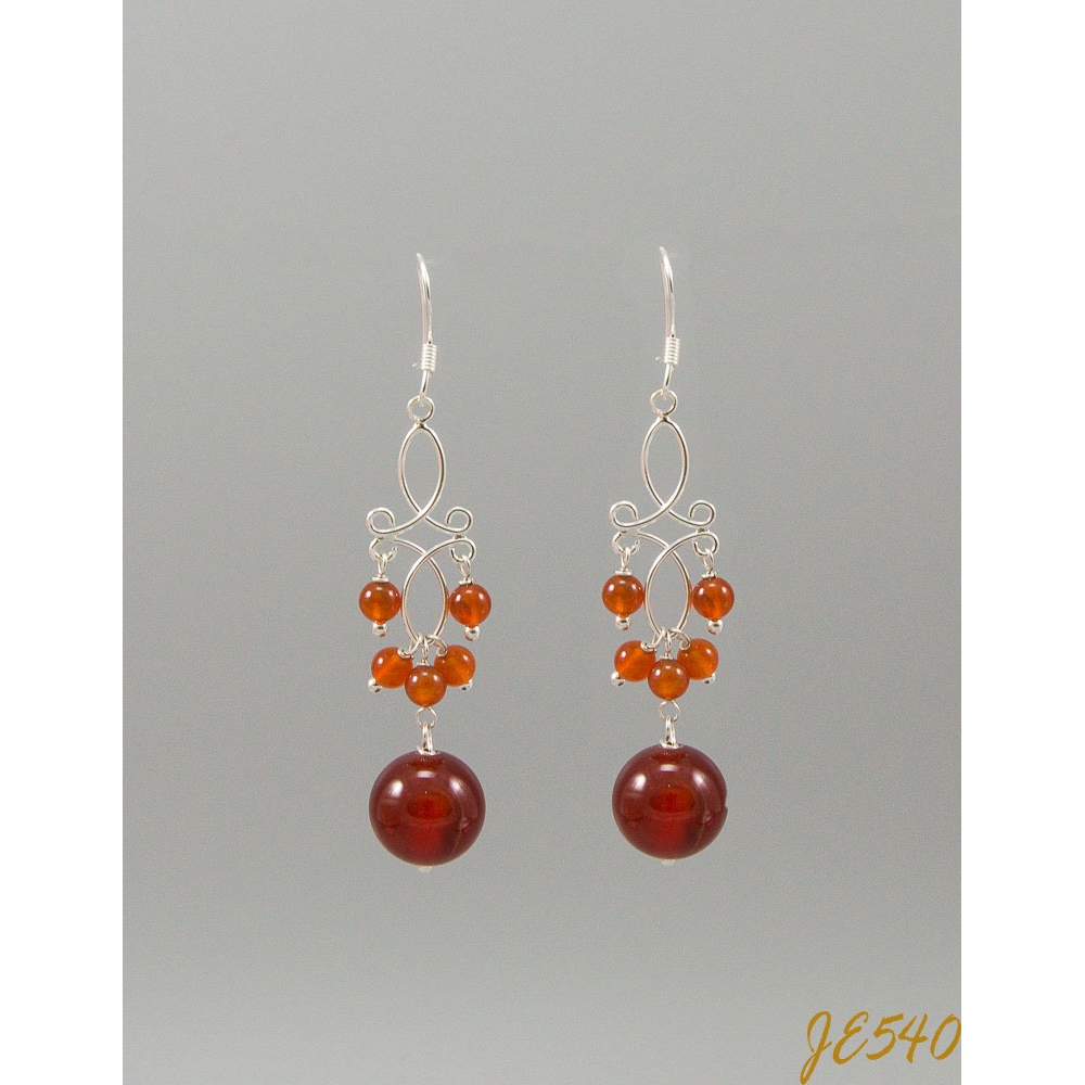 JE540 Orange Agate Earrings