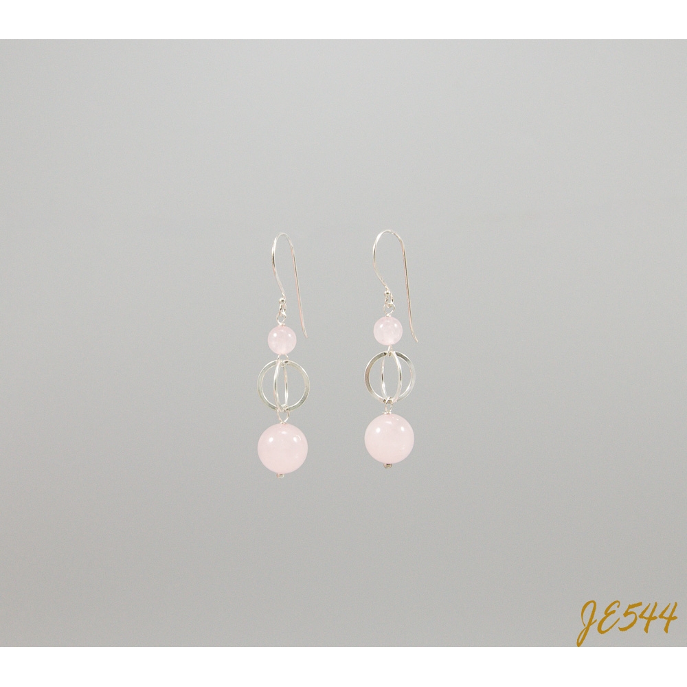 JE544 Rose Quartz Earrings