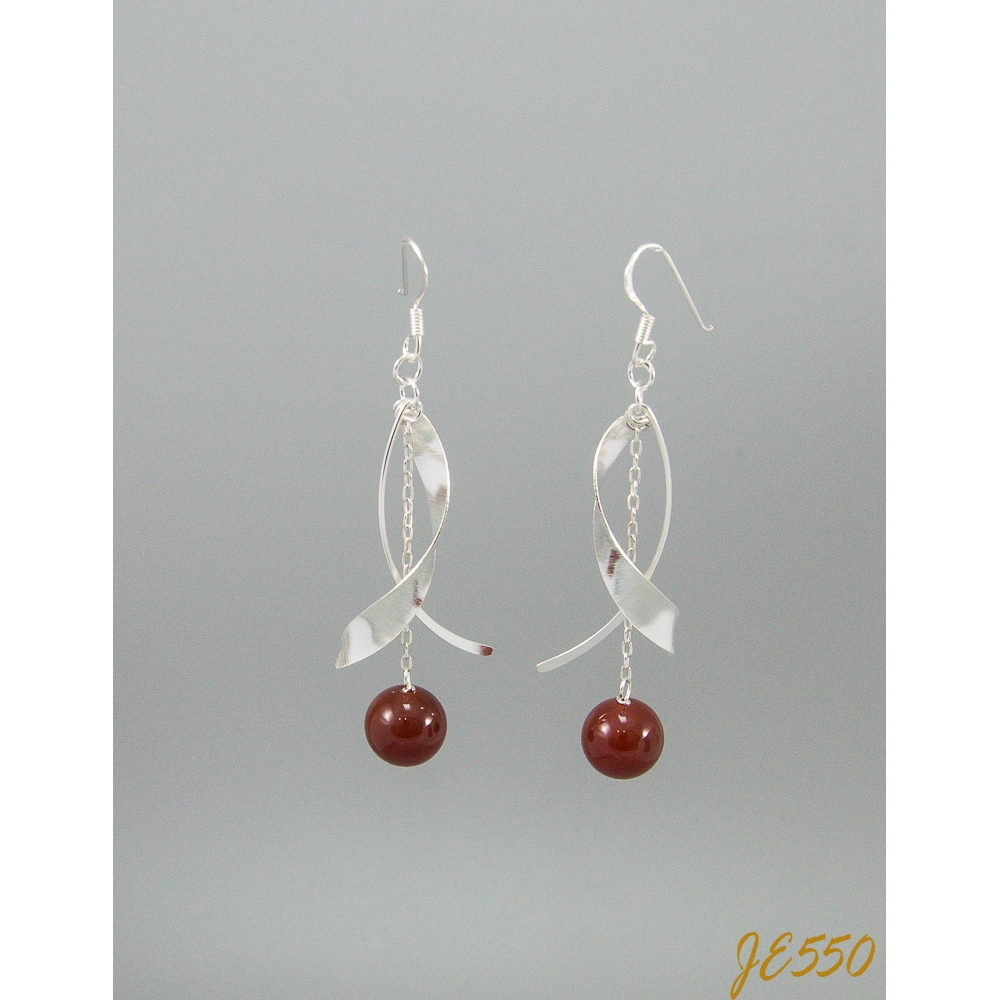 JE550 Red Agate Earrings