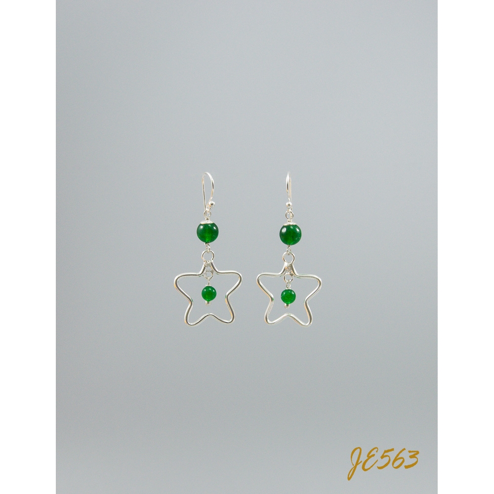 JE563 Green Agate Earring