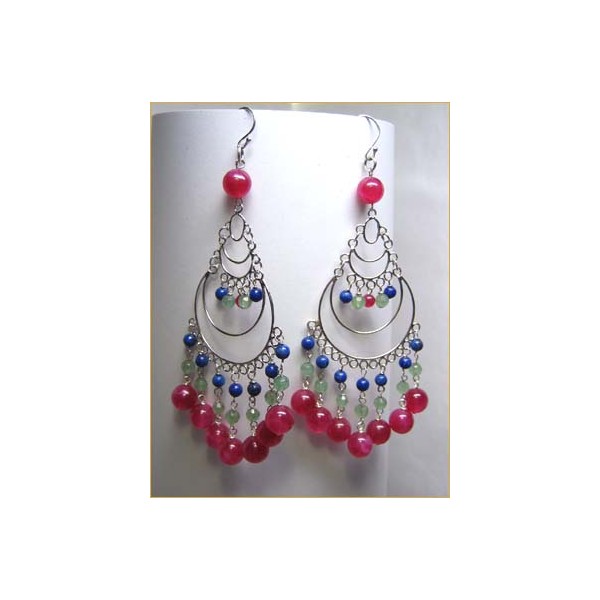 E0061 Multi Semi Precious Gems Earring