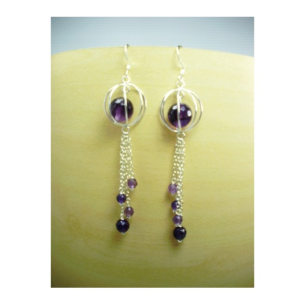 E0364 Amethyst  Earring