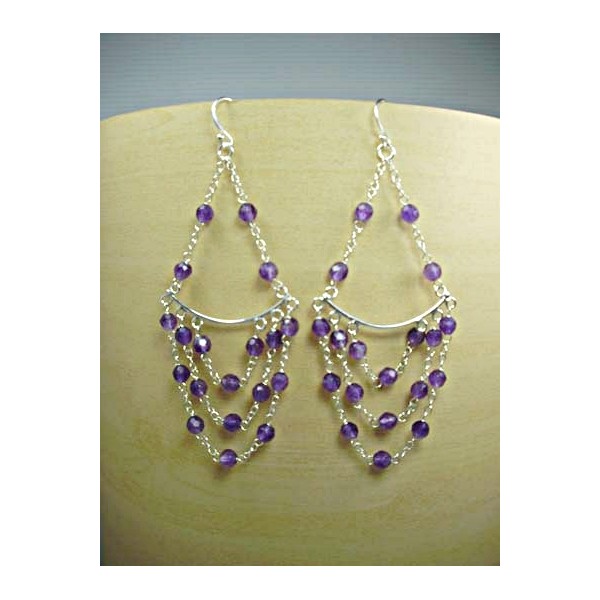 E0368 Amethyst  Earring