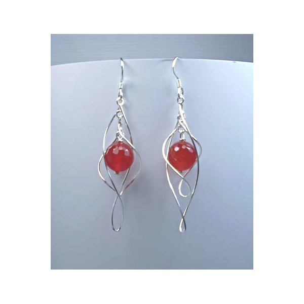 E0369 Red Agate Earring