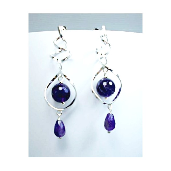 E0370 Amethyst  Earring