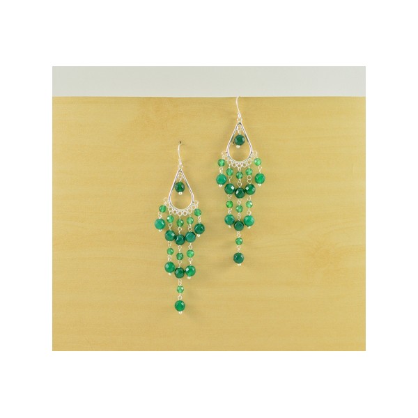 JE38 Green Agate Earring