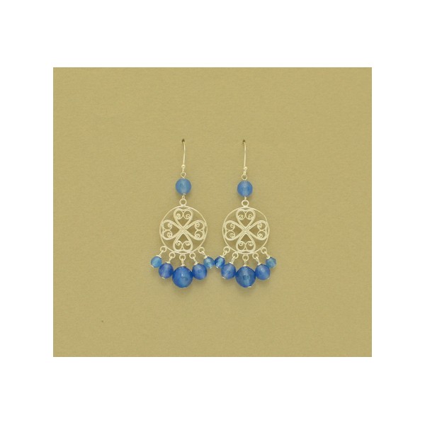 JE199 Blue Agate Earring