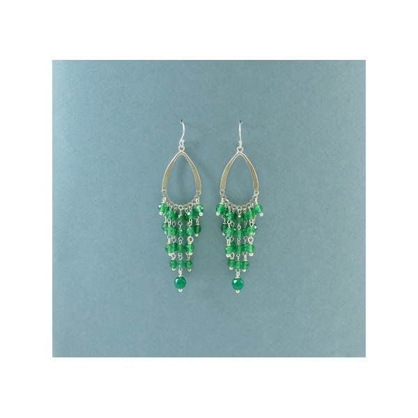 JE256 Green Agate Earring
