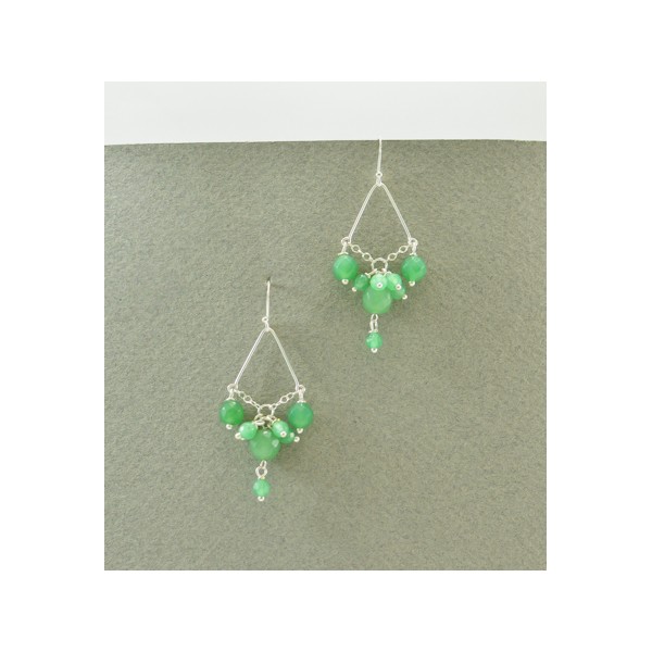 JE279 Green Agate Earring