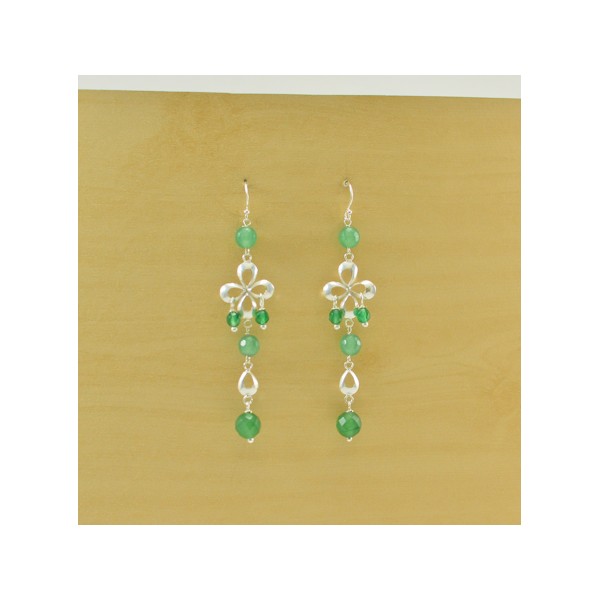 JE290 Green Agate Earring