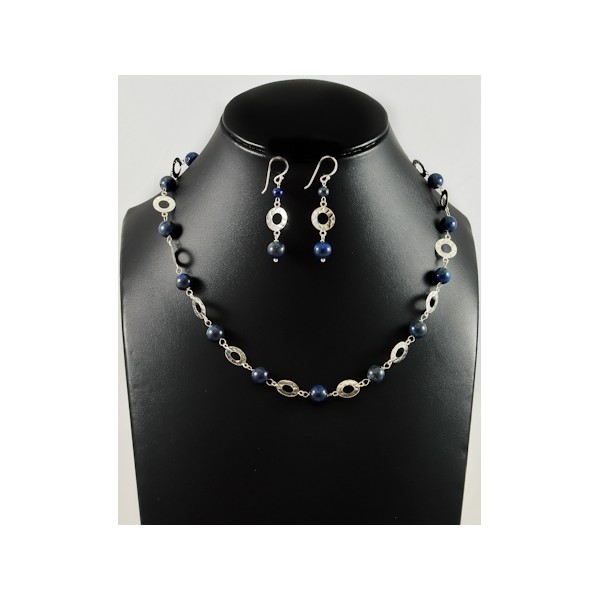 JNEP 242 Lapiz Lazuli Necklace and Earring Set