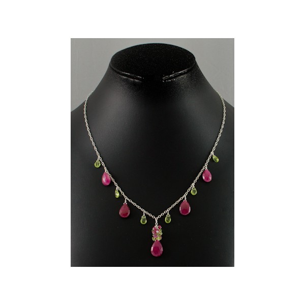 JNSU1184 Ruby and Lemon Quartz Necklace