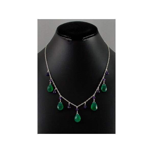 JNSU1197 Green Agate Necklace