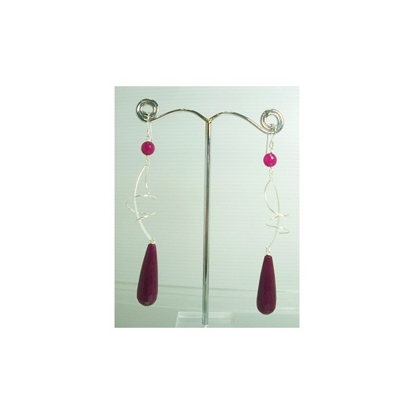 E0314 Dyed Ruby Earring
