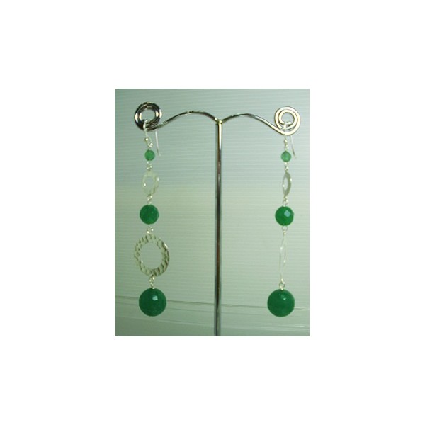 E0329 Green Agate Earring