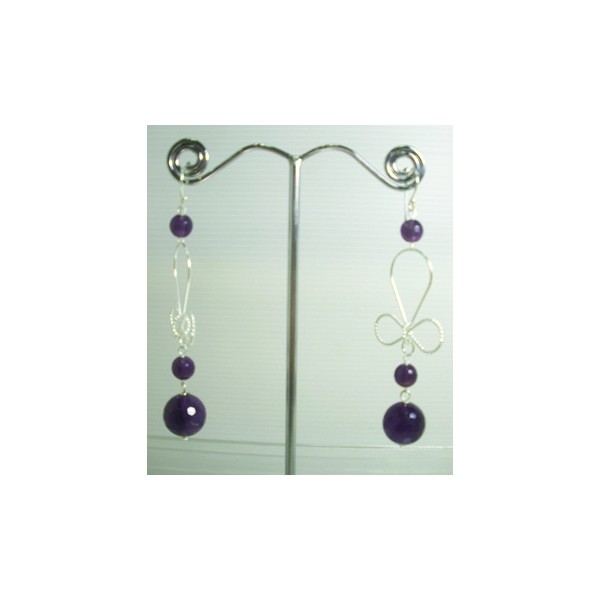 E0333 Purple Agate Earring