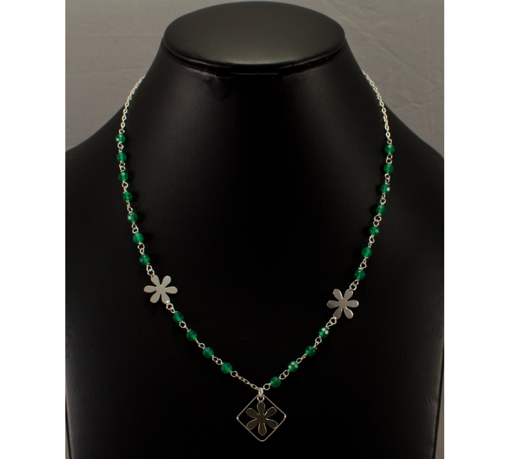 JNSU1246 Green Agate Necklace