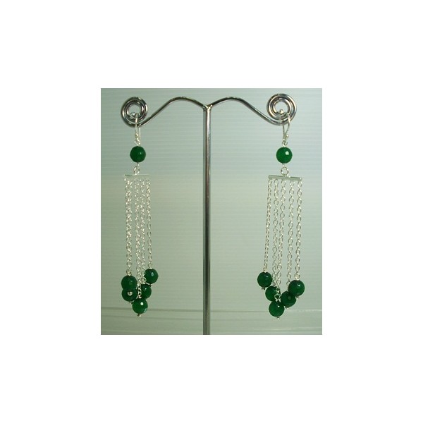 E0352 Green Agate Earring