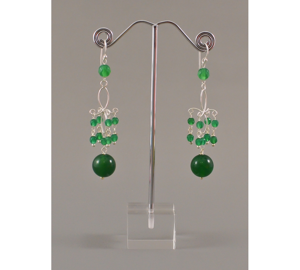 JE458 Green Agate Earring