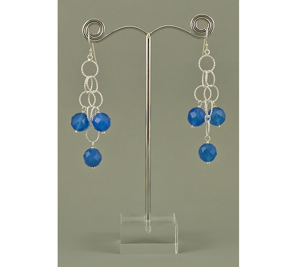 JE438 Blue Agate Earring