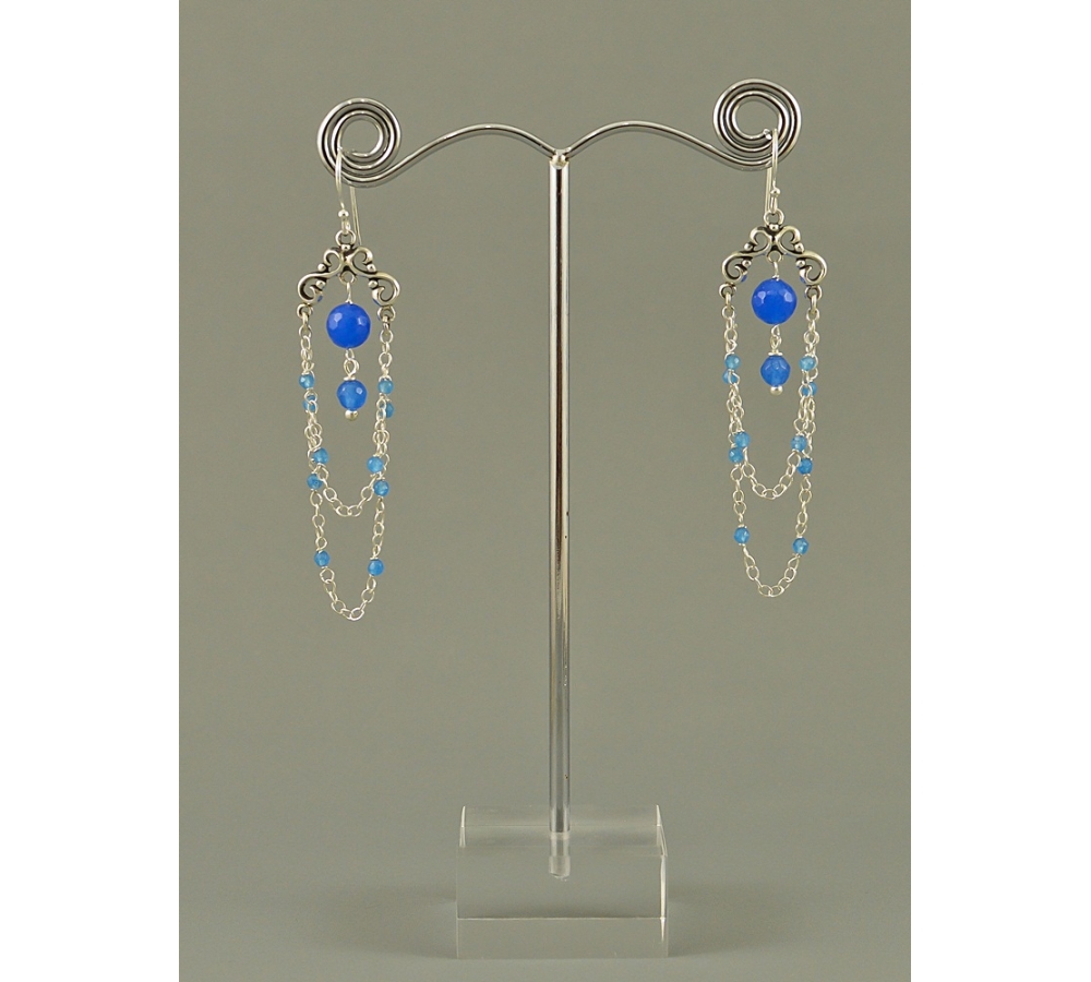 JE434 Blue Agate Earring