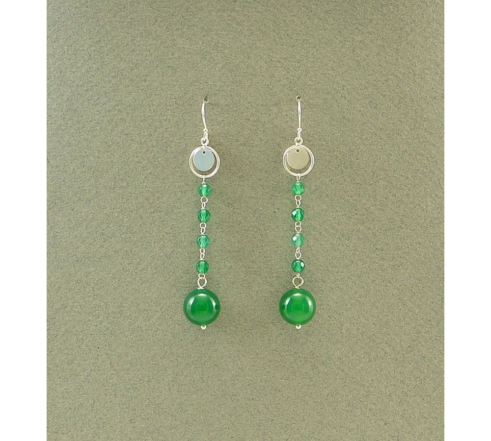 JE427 Green Agate Earring