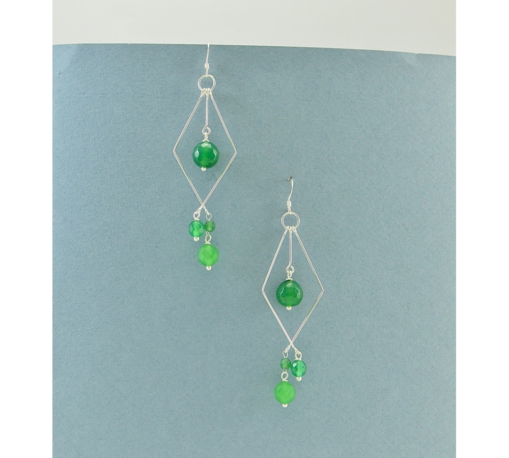 JE425 Green Agate Earring