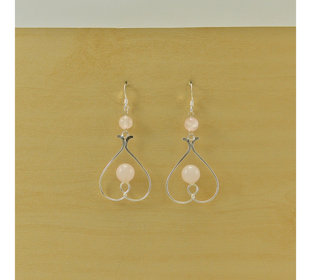 JE423 Rose Quartz Earring