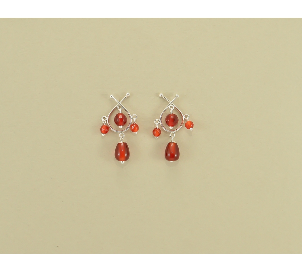 JE 401 Red Agate Earring