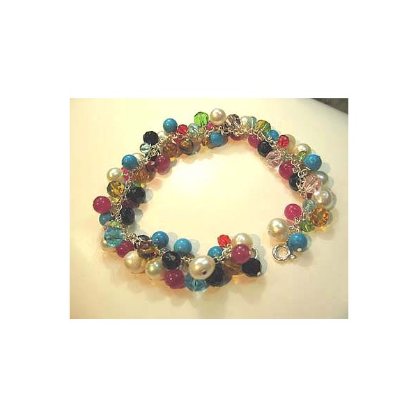 JB-UP009 Multi Semi Precious Gems Bracelet